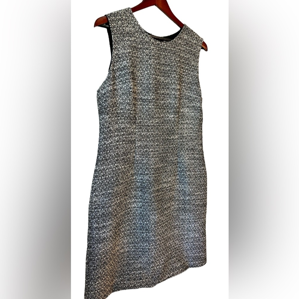 Adam Lippes Collective Gray Tweed Sheath Dress Sleeveless Crew Neck Size 12 - Picture 11 of 14